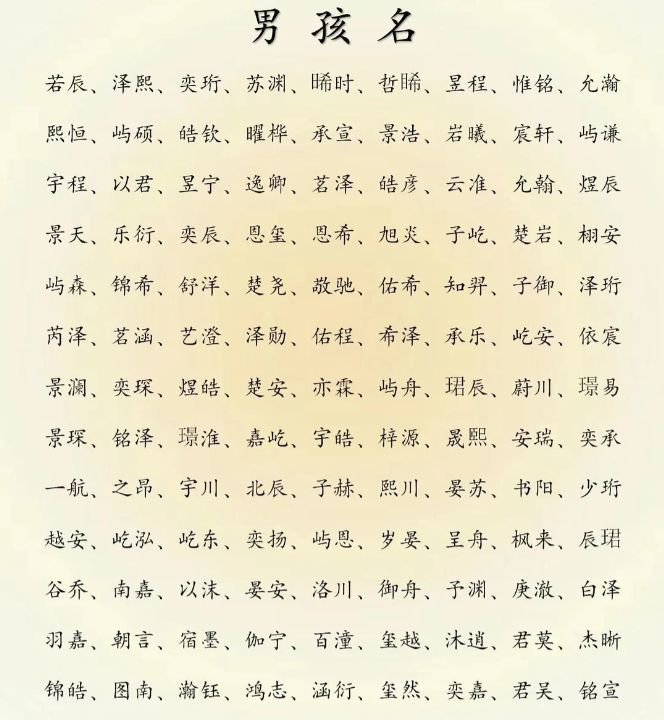 2025蛇年男孩名字大全