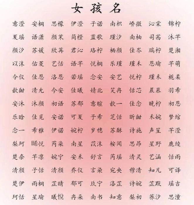 蛇年女宝宝取名宝典